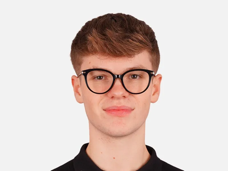 Black Frame & Golden Arm Glasses-2