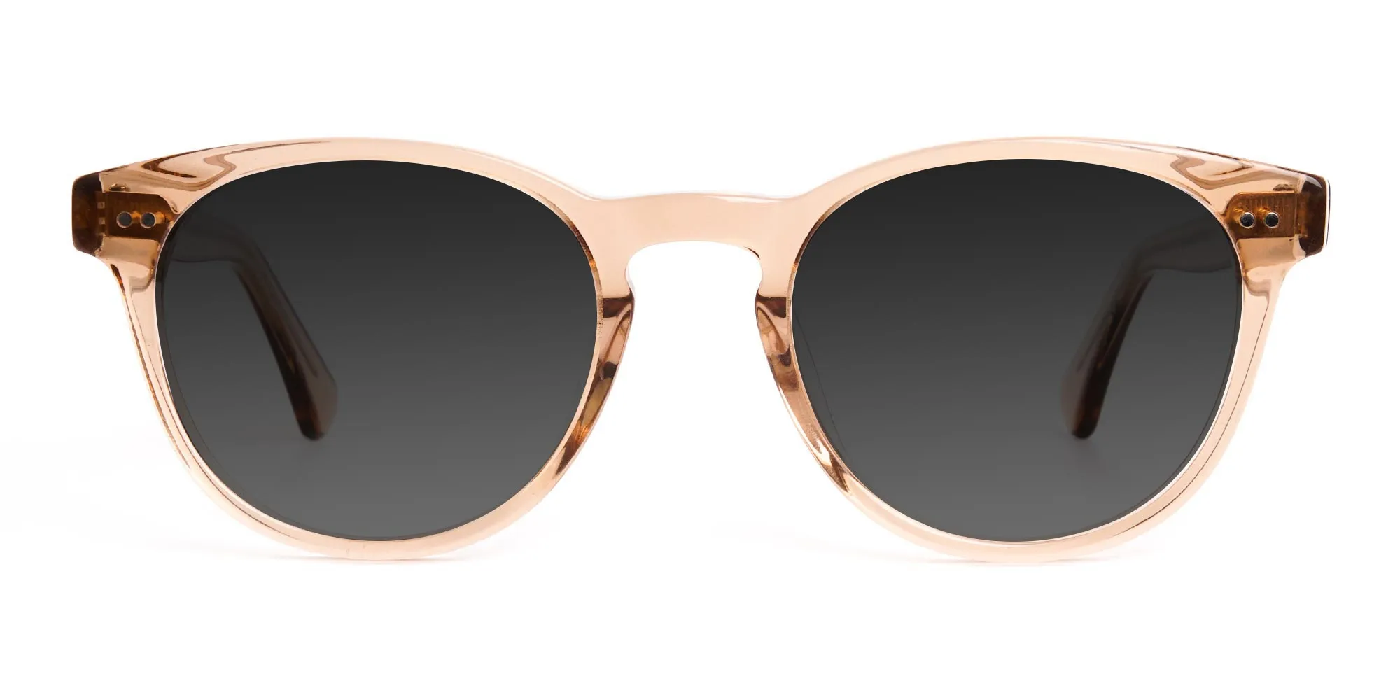 brown transparent round full-rim dark grey tinted sunglasses-2 brown transparent round full-rim dark grey tinted sunglasses-2