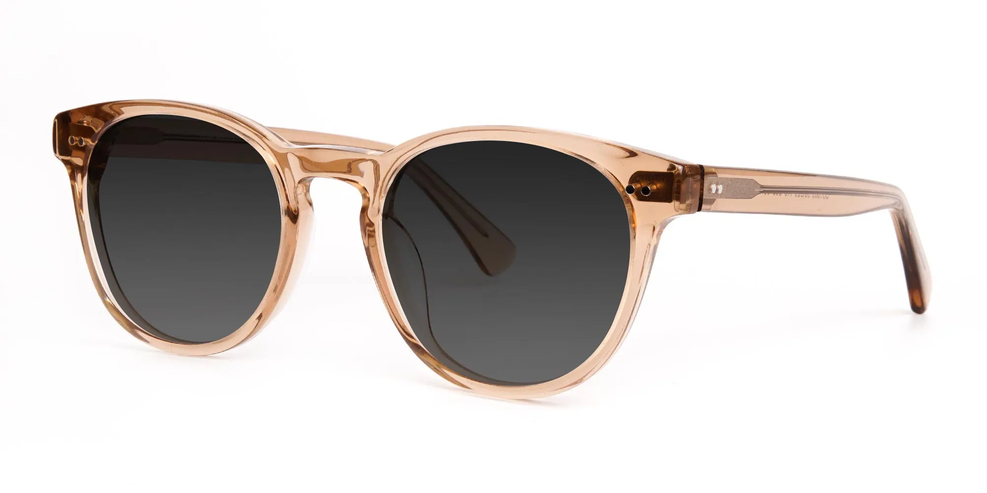brown transparent round full-rim dark grey tinted sunglasses-2 brown transparent round full-rim dark grey tinted sunglasses-2