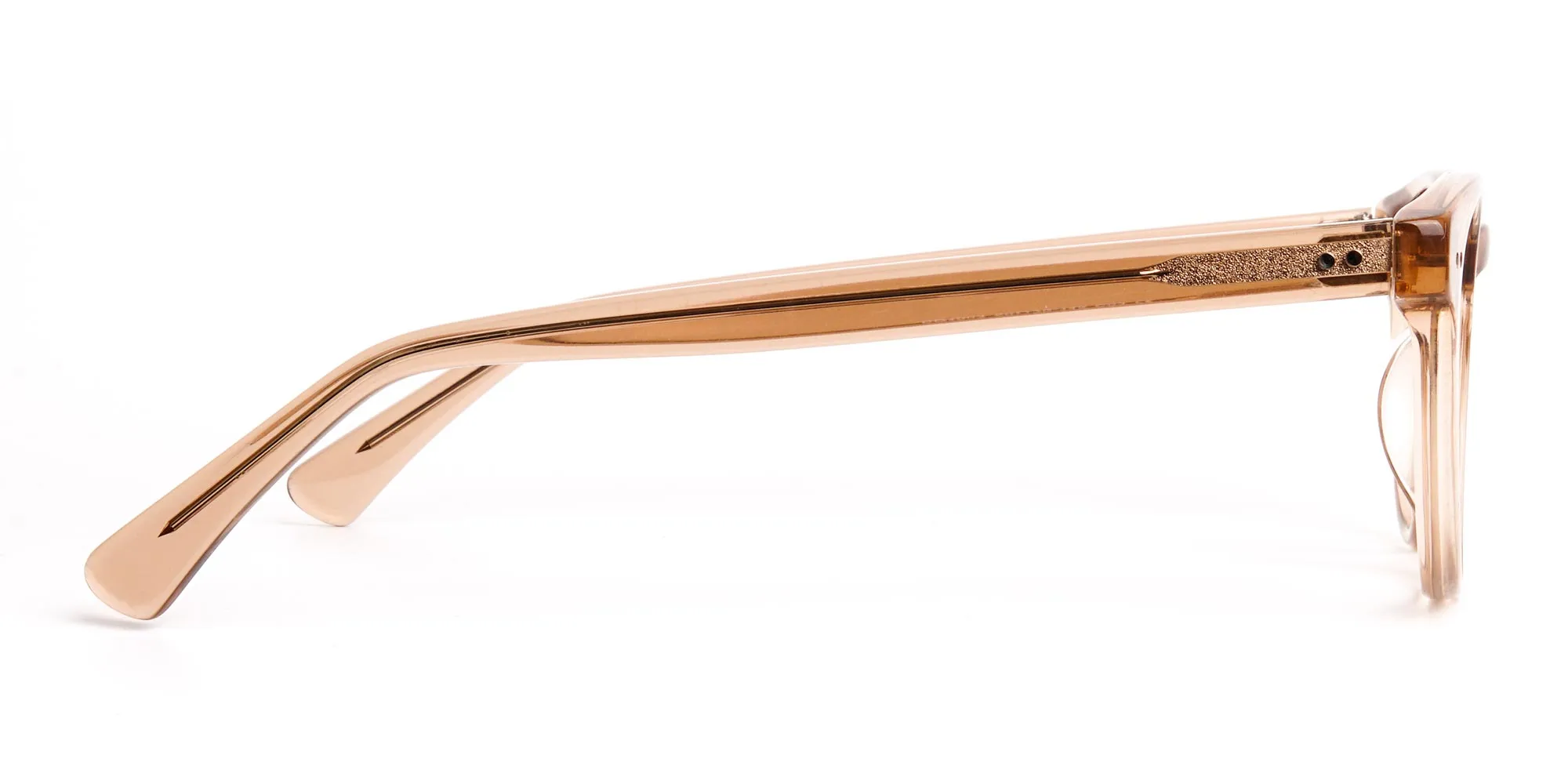 crystal clear transparent brown full-rim round glasses frames-2