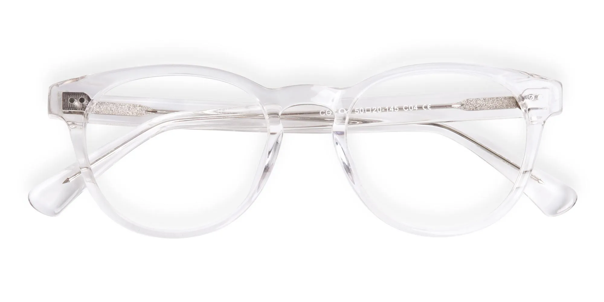 crystal clear and transparent full-rim round glasses frames-2