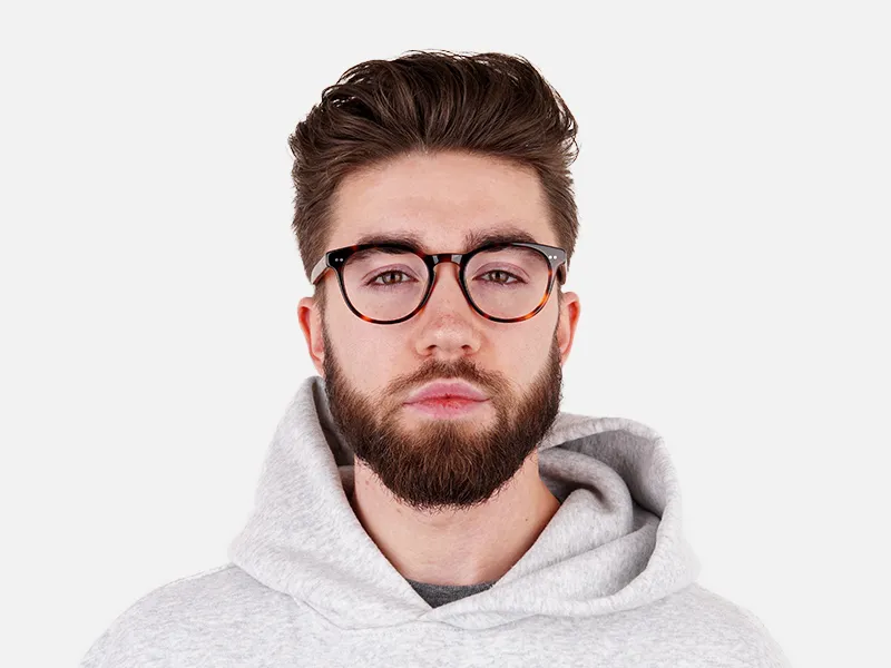 havana tortoise full-rim round glasses frames-2
