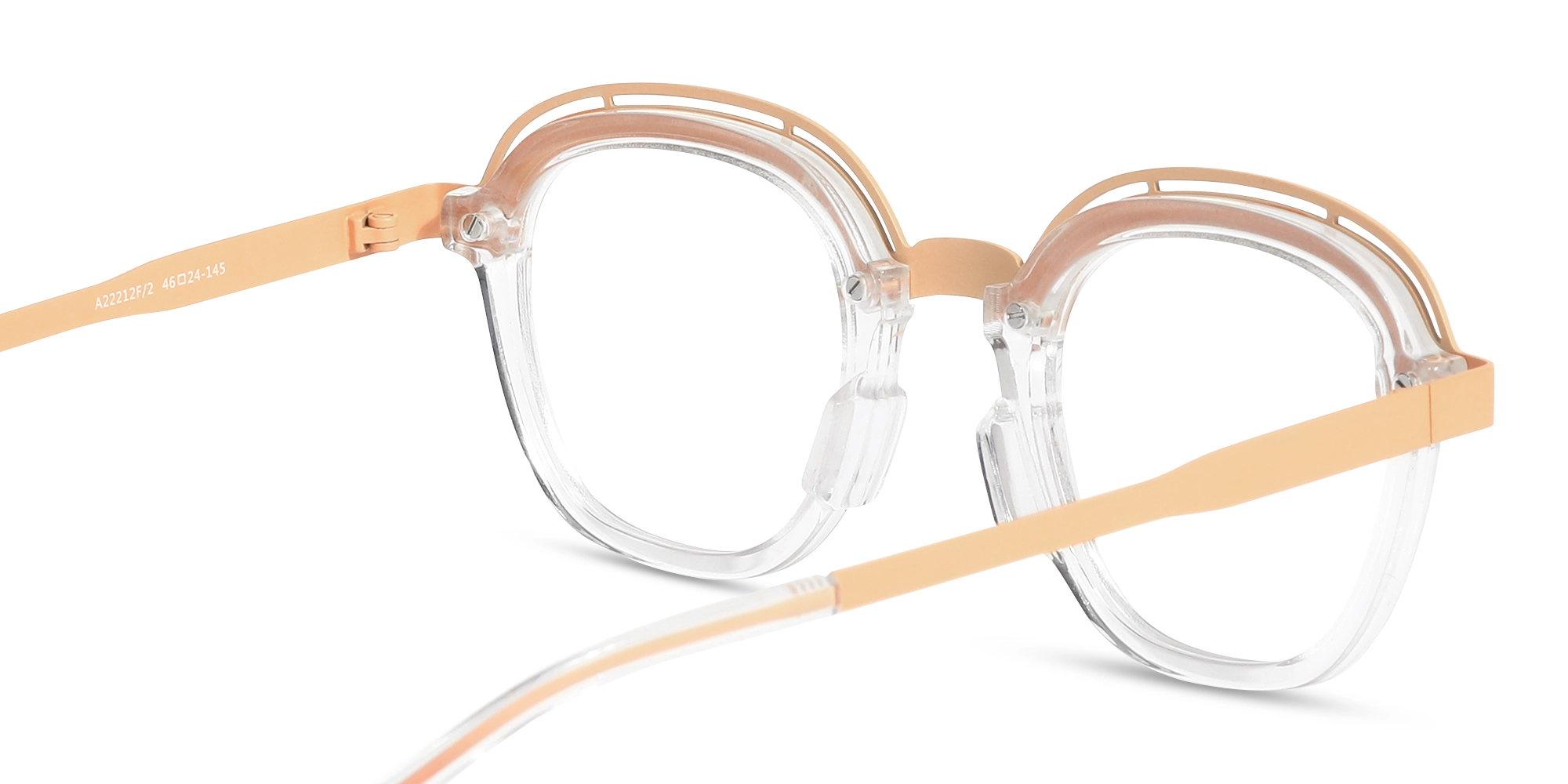 Clear Peach Square Glasses 5