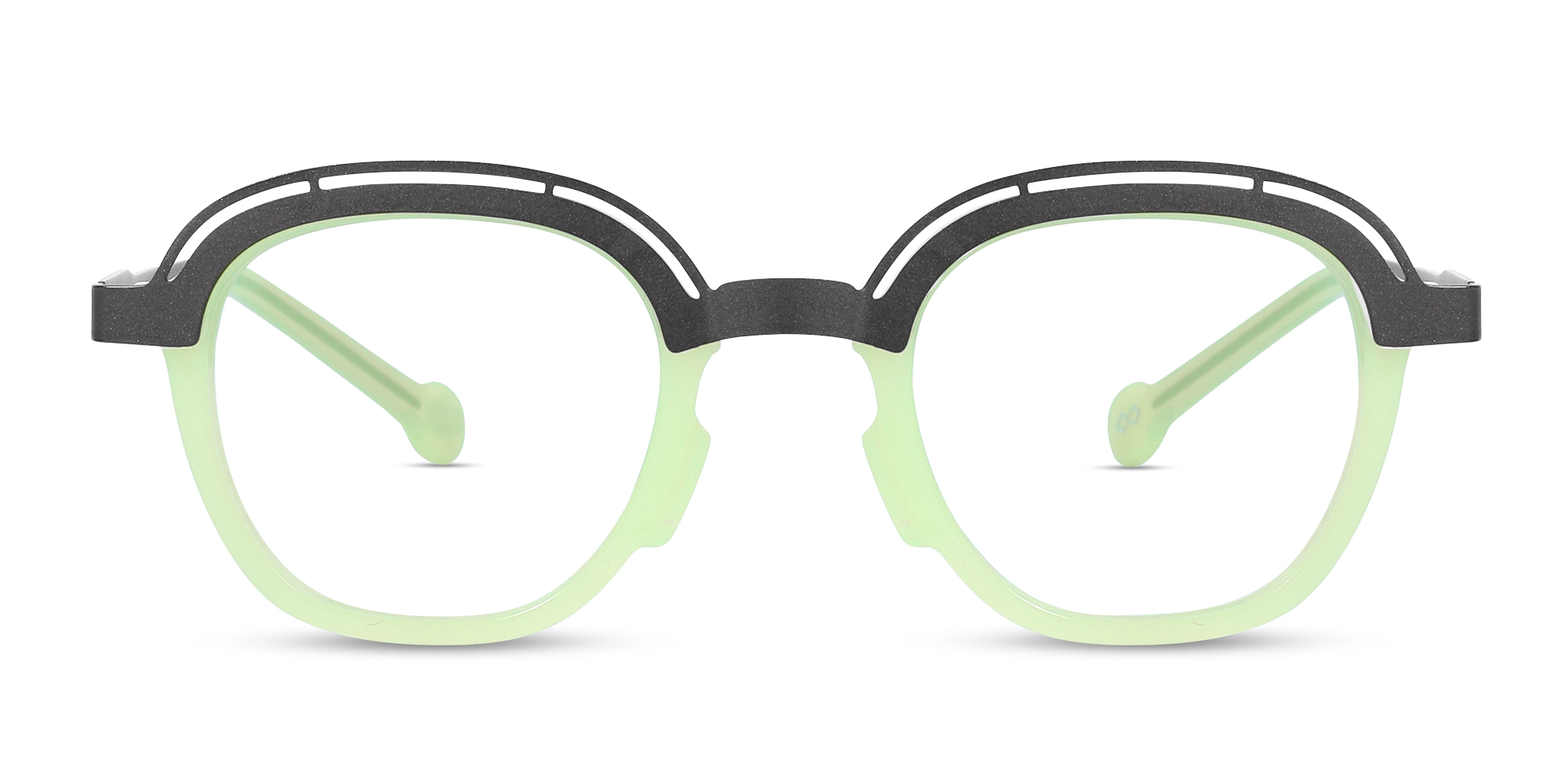 Mint Green & Gunmetal Square Glasses 1