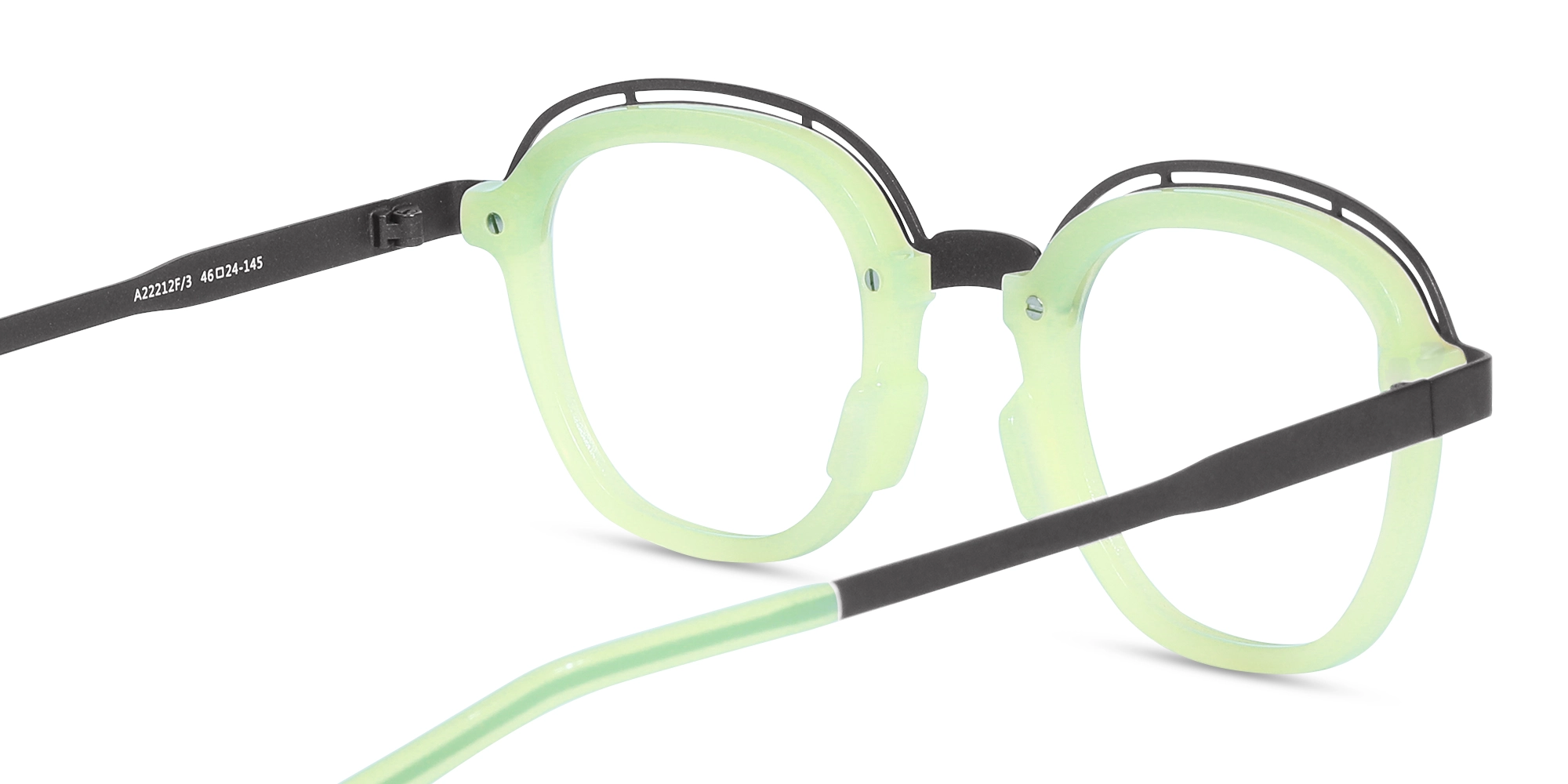 Mint Green & Gunmetal Square Glasses 5