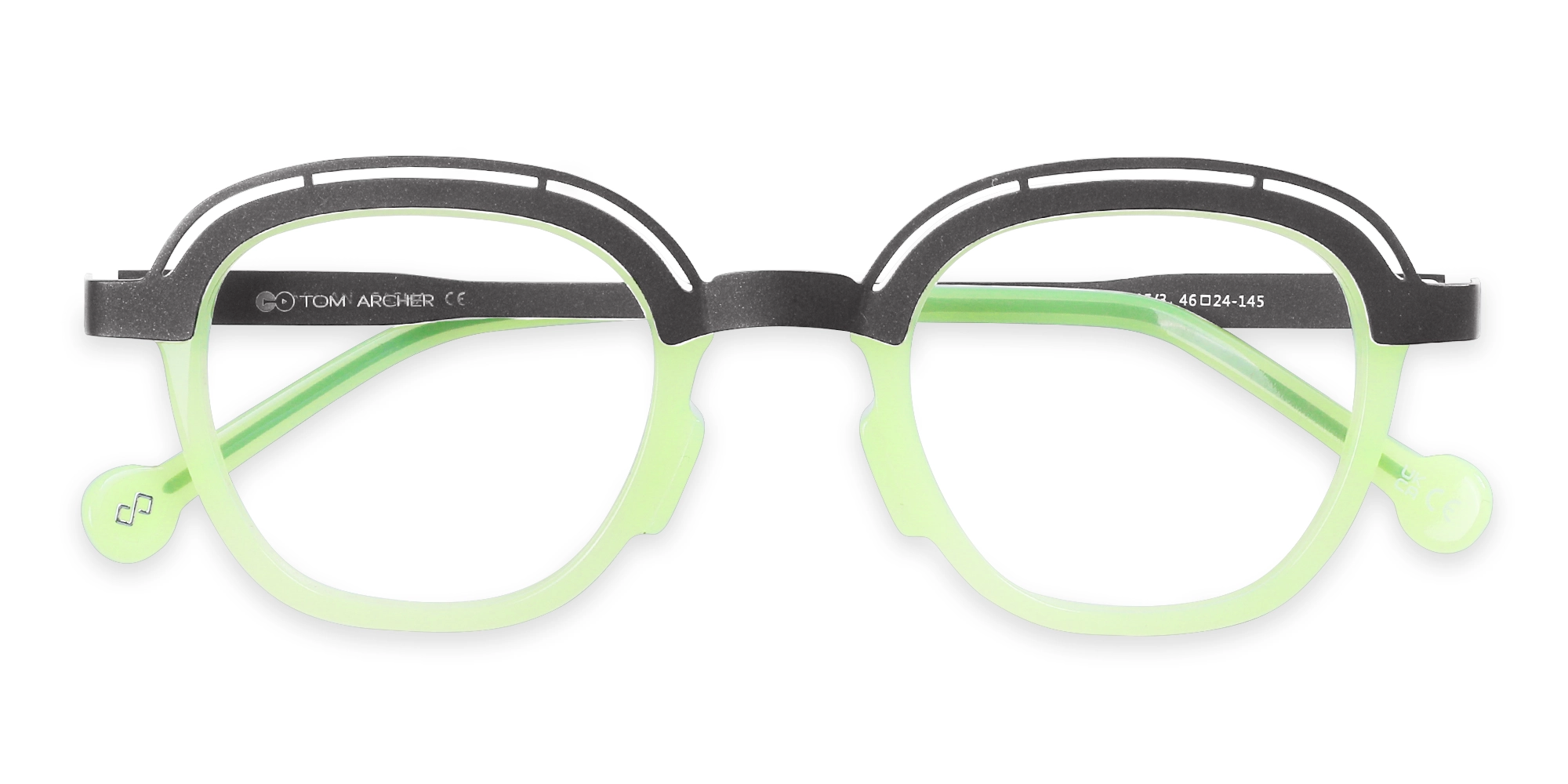 Mint Green & Gunmetal Square Glasses 6