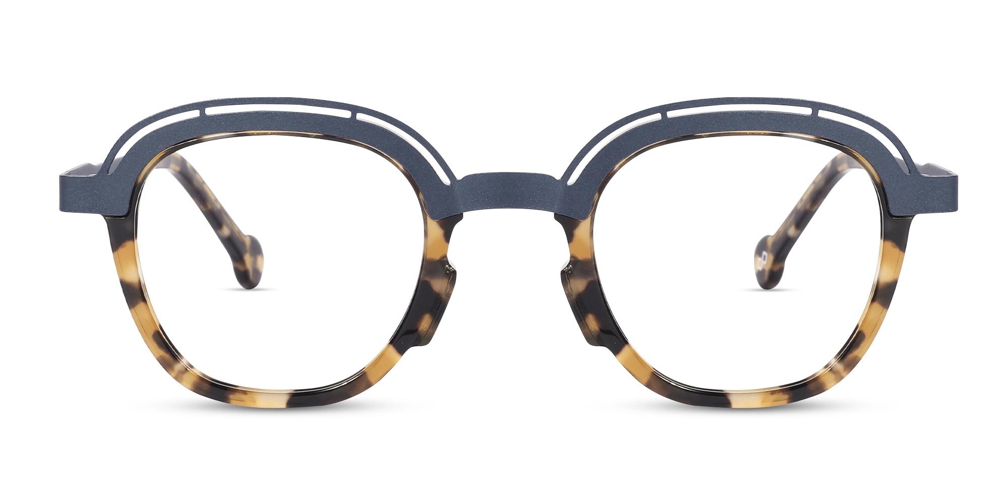  Denim Blue & Tortoise Square Eyeglasses 1