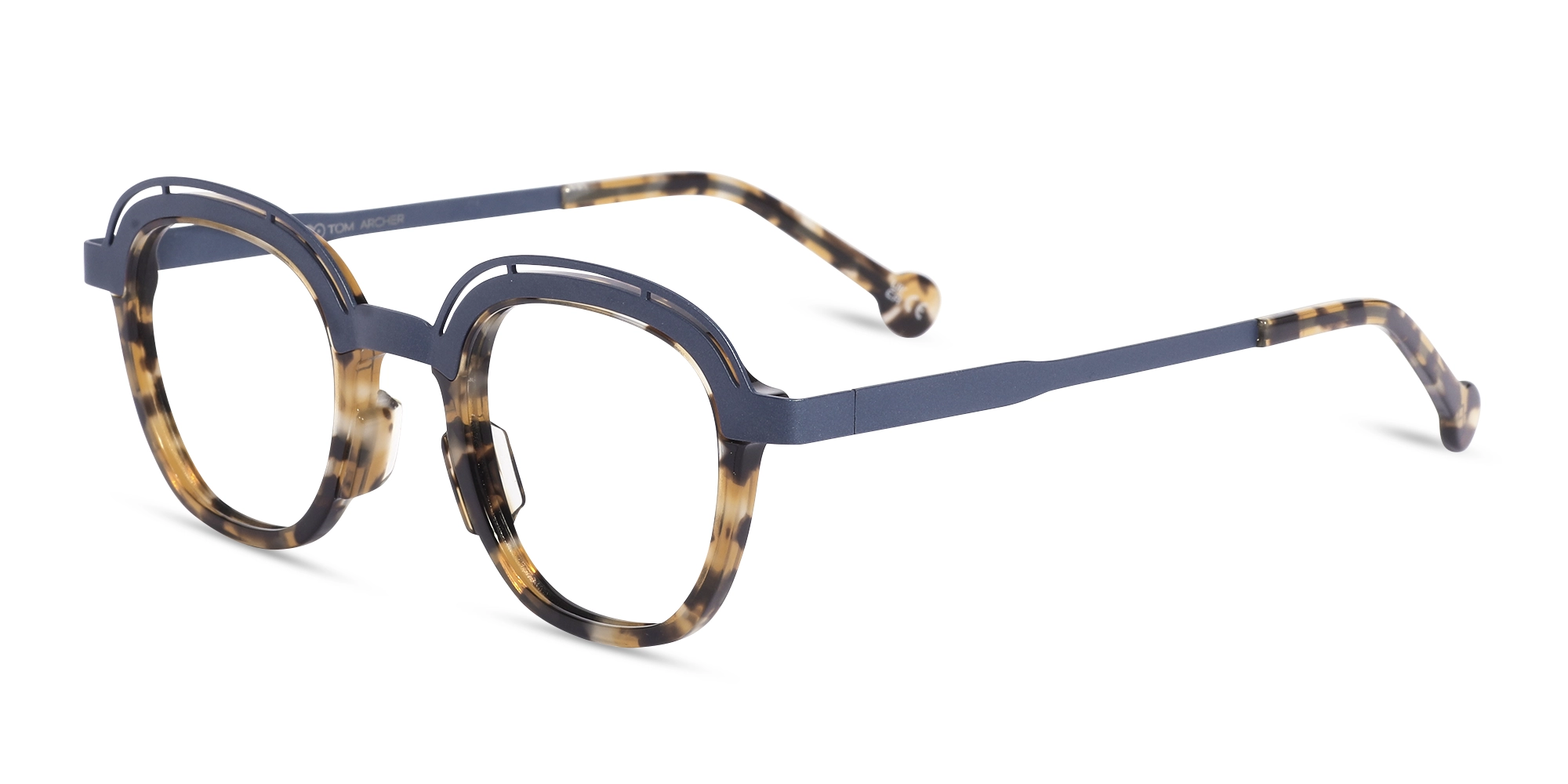 Denim Blue & Tortoise Square Eyeglasses 3 Denim Blue & Tortoise Square Eyeglasses 3