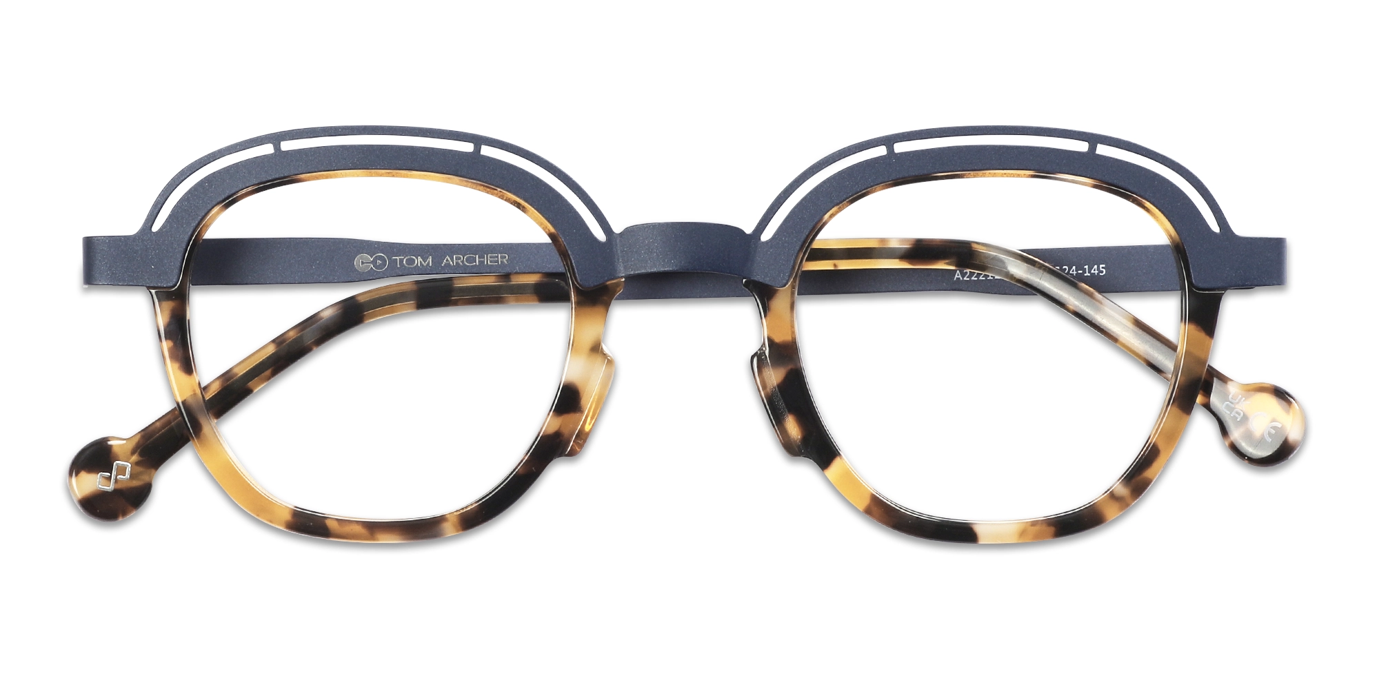 Denim Blue & Tortoise Square Eyeglasses 6