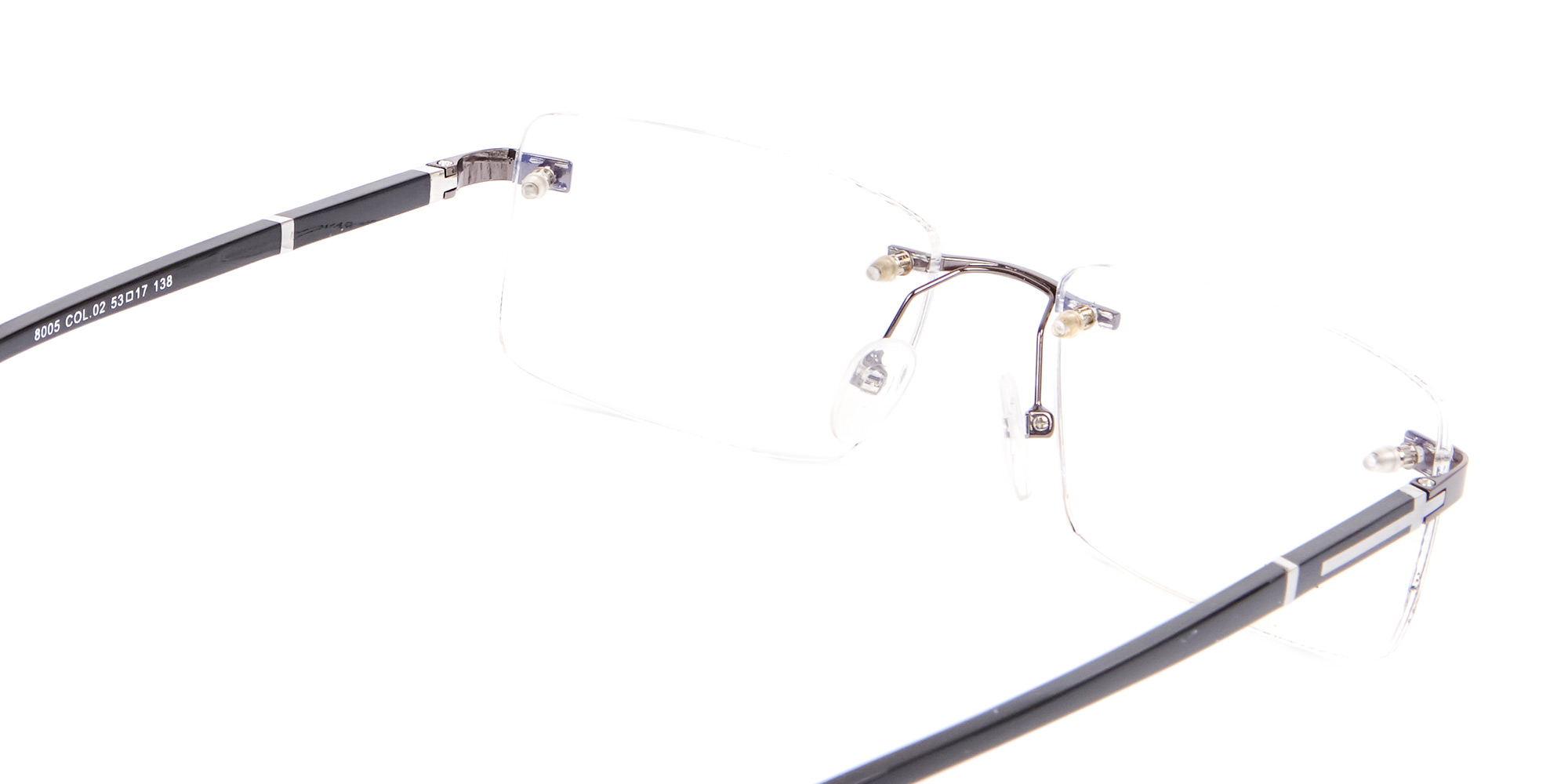 Gunmetal Rimless Glasses For Formal Style-5