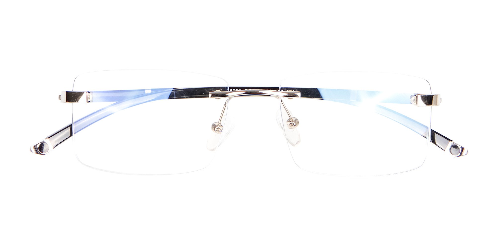 Silver Rectangular Rimless Glasses, Online UK-6