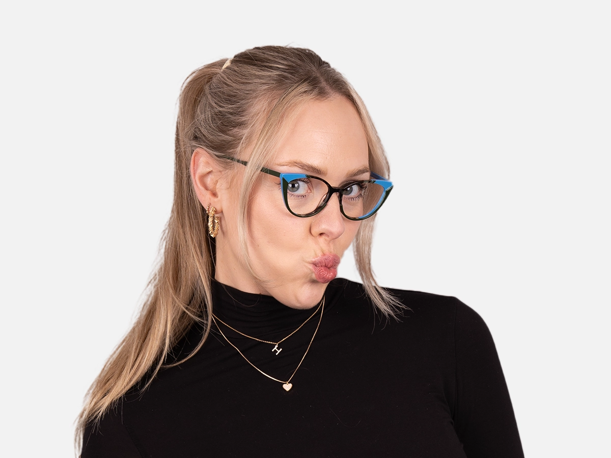 Green Cat Eye Glasses-53