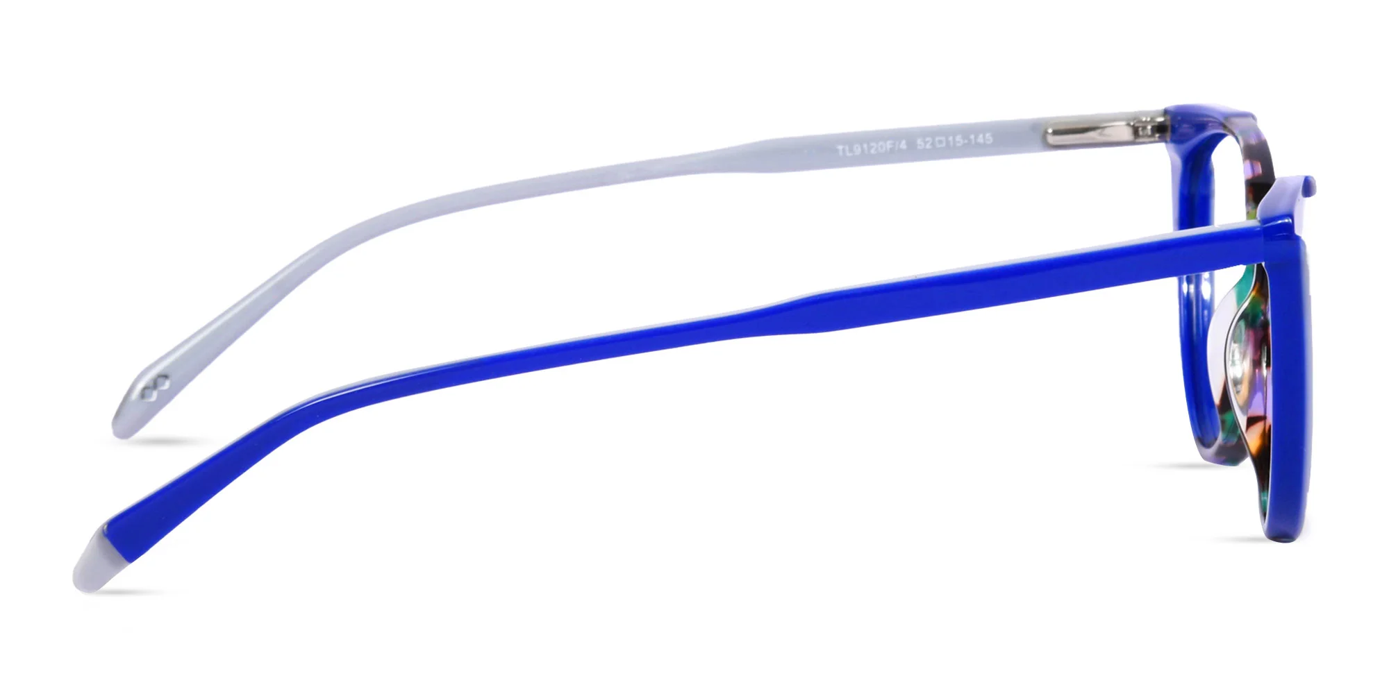 Blue Marble and Milky Grey Cat Eye Glasses-4