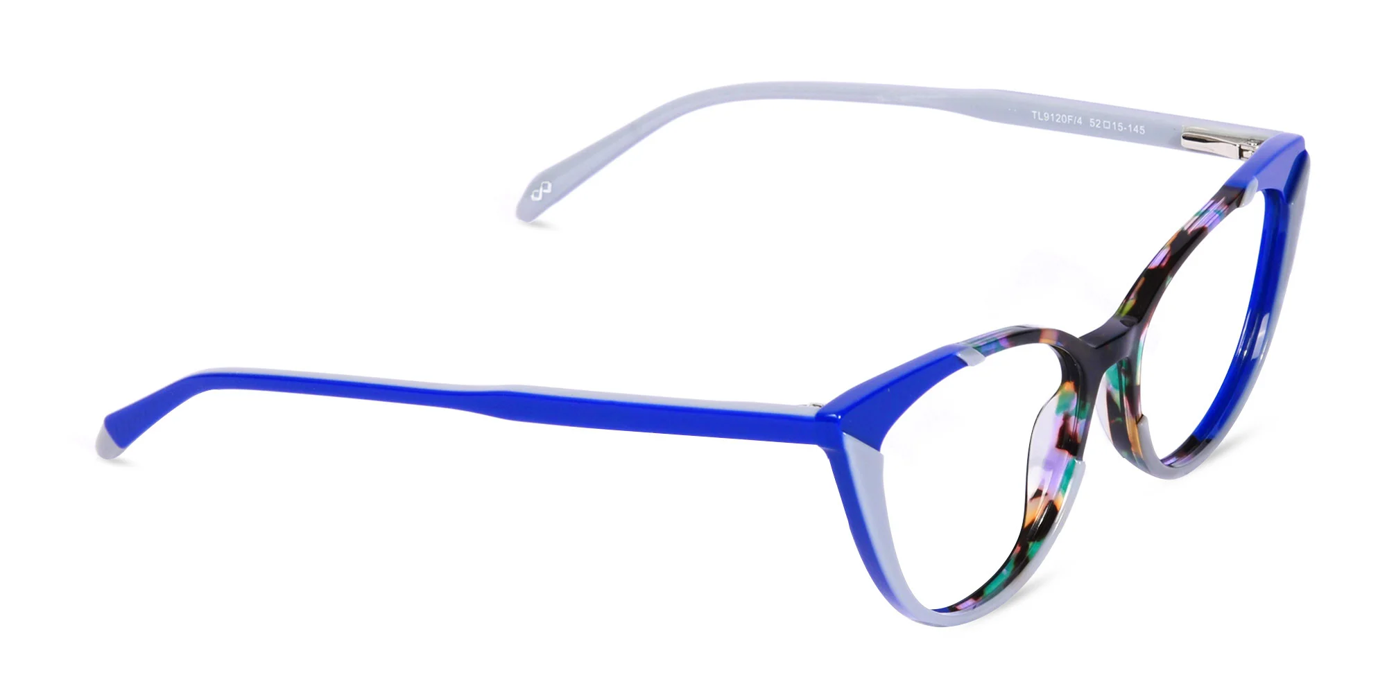 Blue Marble and Milky Grey Cat Eye Glasses-2