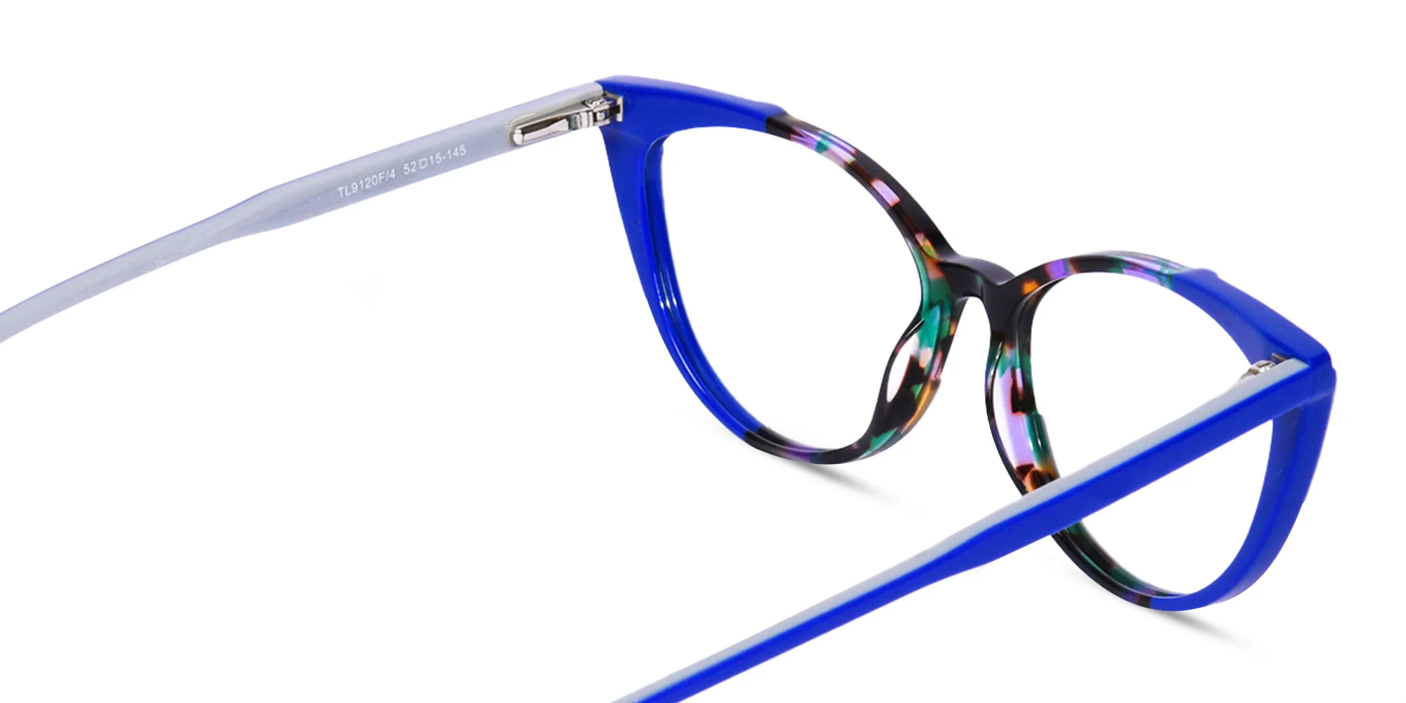 Blue Marble and Milky Grey Cat Eye Glasses-5