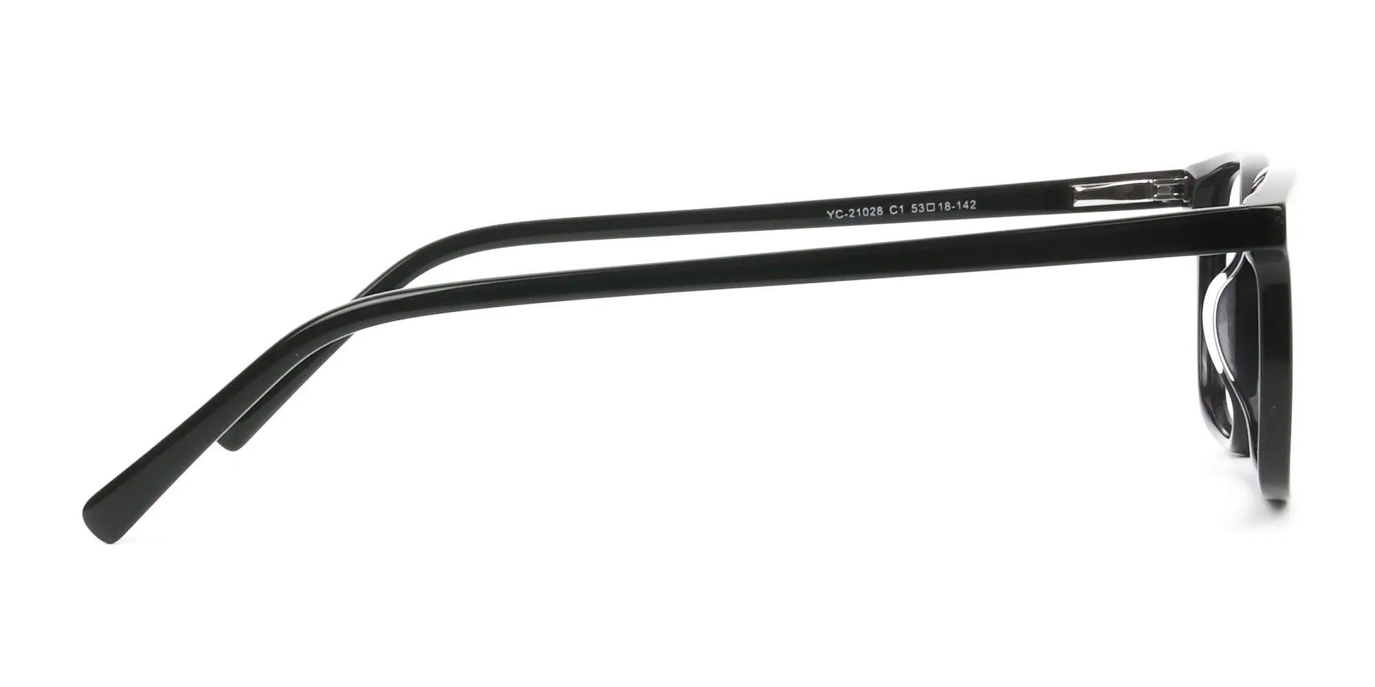 Horn Rimmed Black Eyeglasses in Rectangle - 2