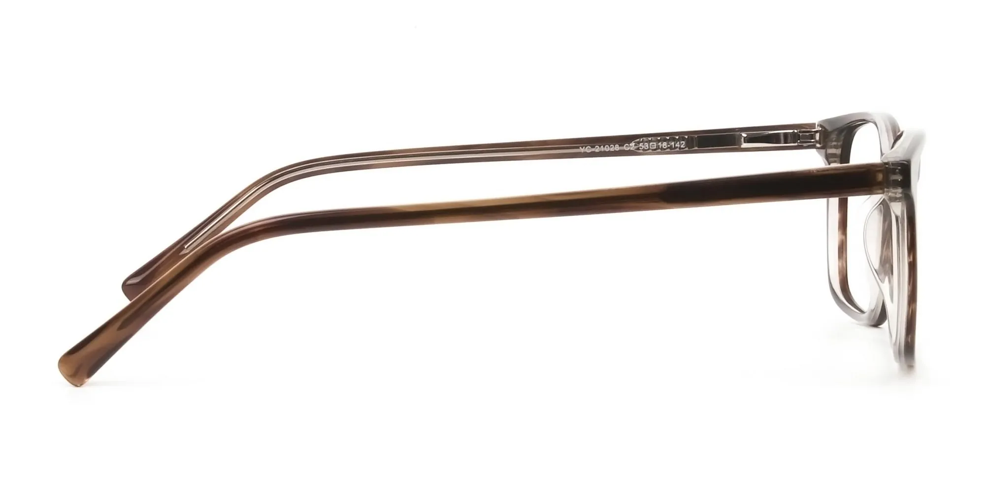 Hazel Brown Eyeglasses Rectangle & Acetate Frame - 2