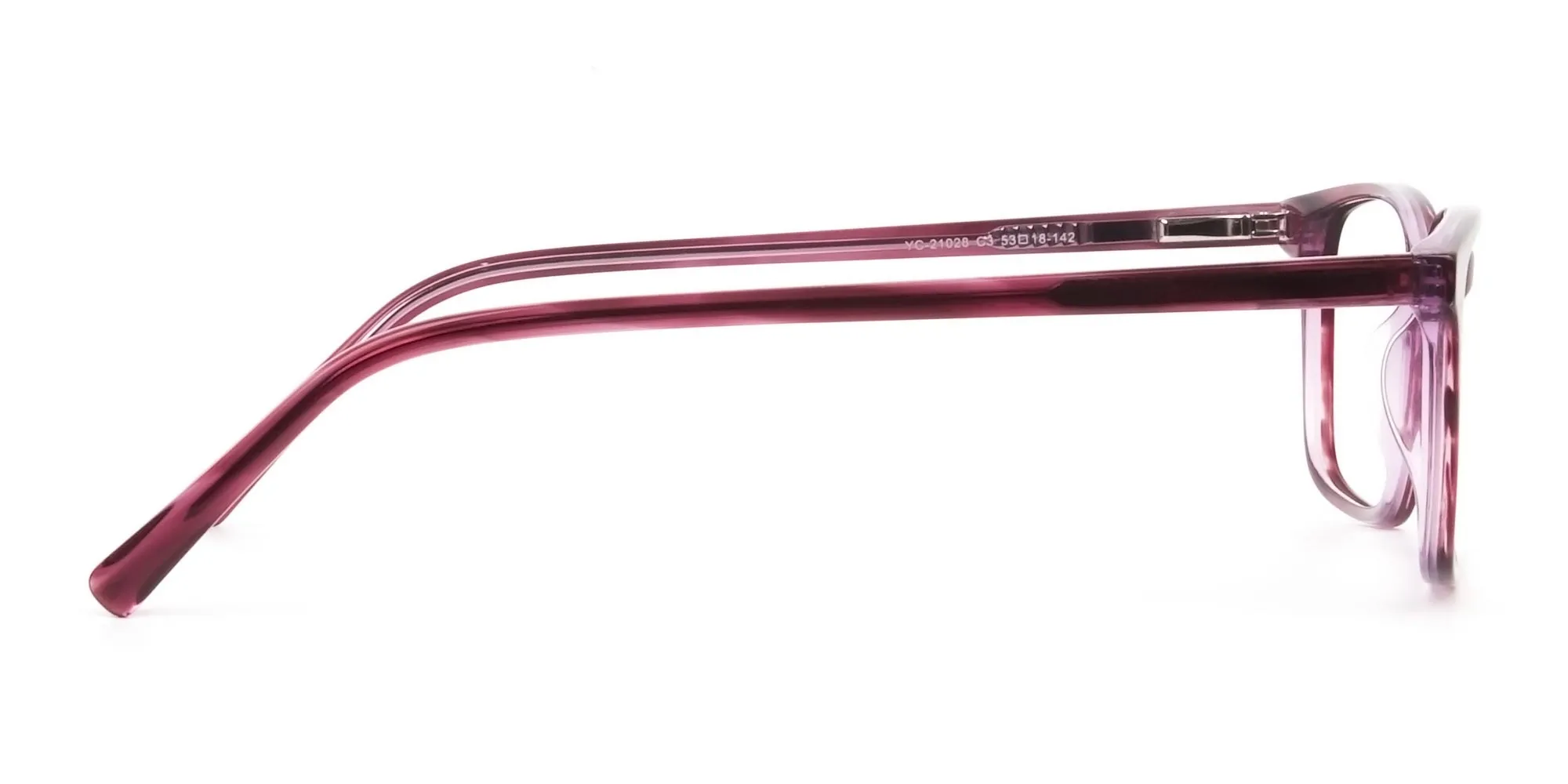 Cherry Red Eyeglasses in Horn-Rimmed Rectangle - 2