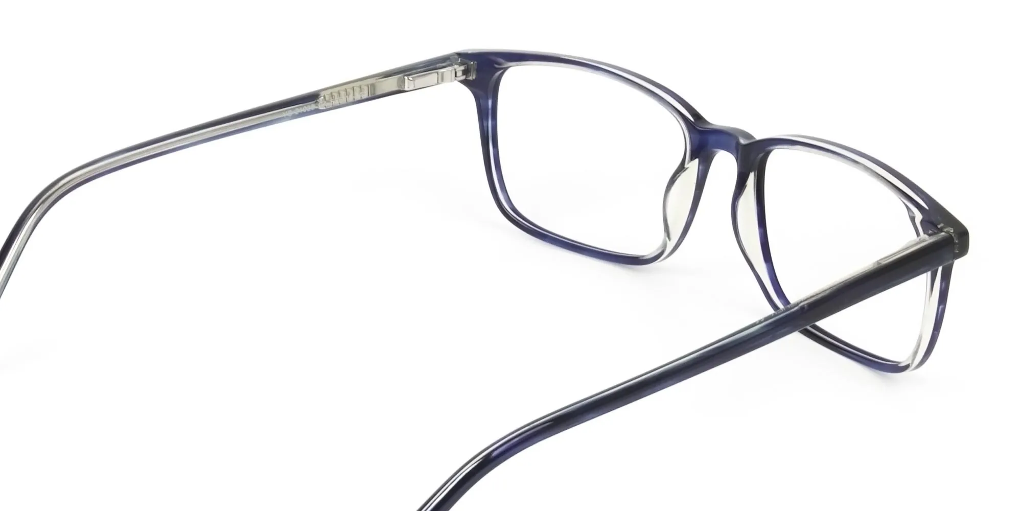 Horn-Rimmed Royal Blue Eyeglasses in Retangle - 2