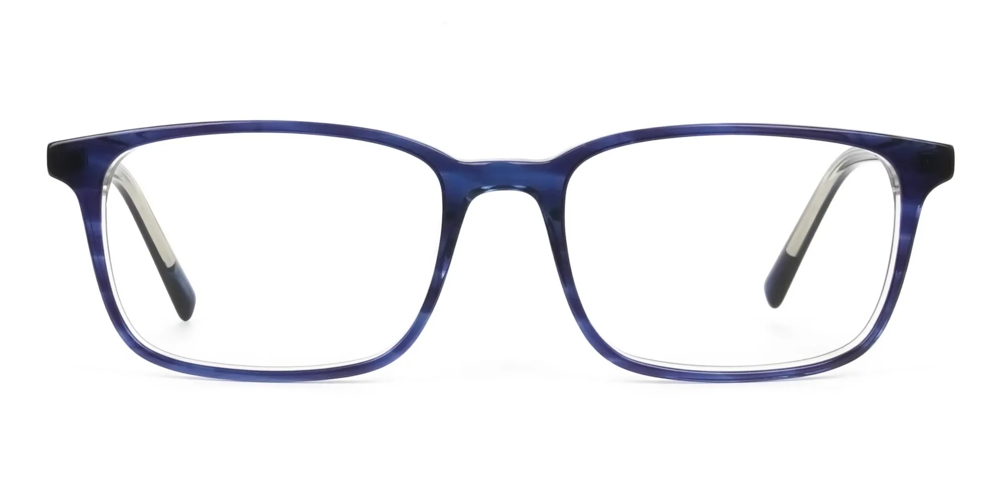 A21028F/4 - Horn-Rimmed Ocean Blue Eyeglasses in Rectangle 