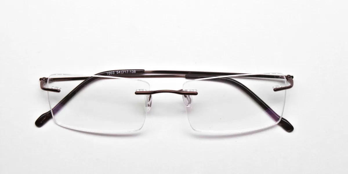 Rimless Glasses in Brown for Men & Women -2
