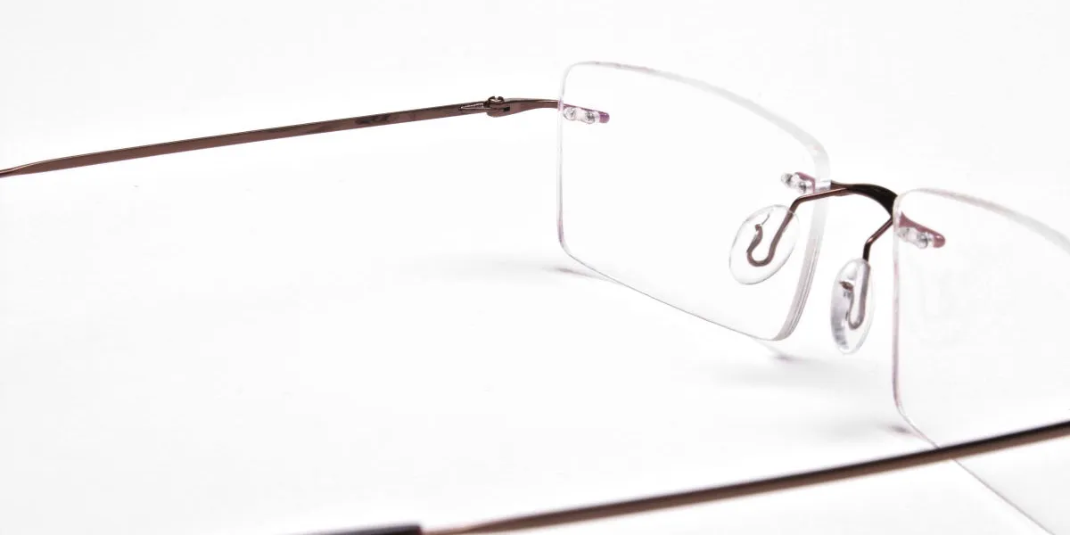 Rimless Glasses in Brown for Men & Women -2