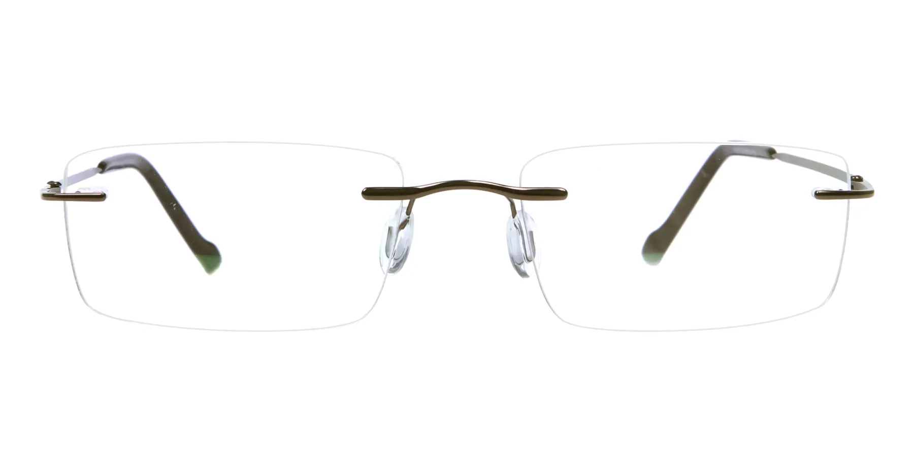 T1005R/BR - Brown Rimless Glasses in Titanium Frame