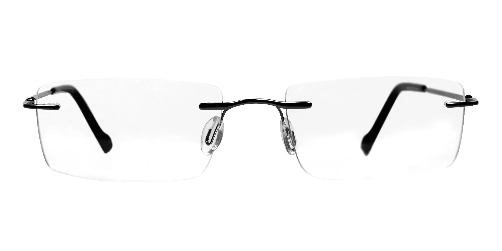 T1005R/GM - Gunmetal Rimless Glasses in Titanium