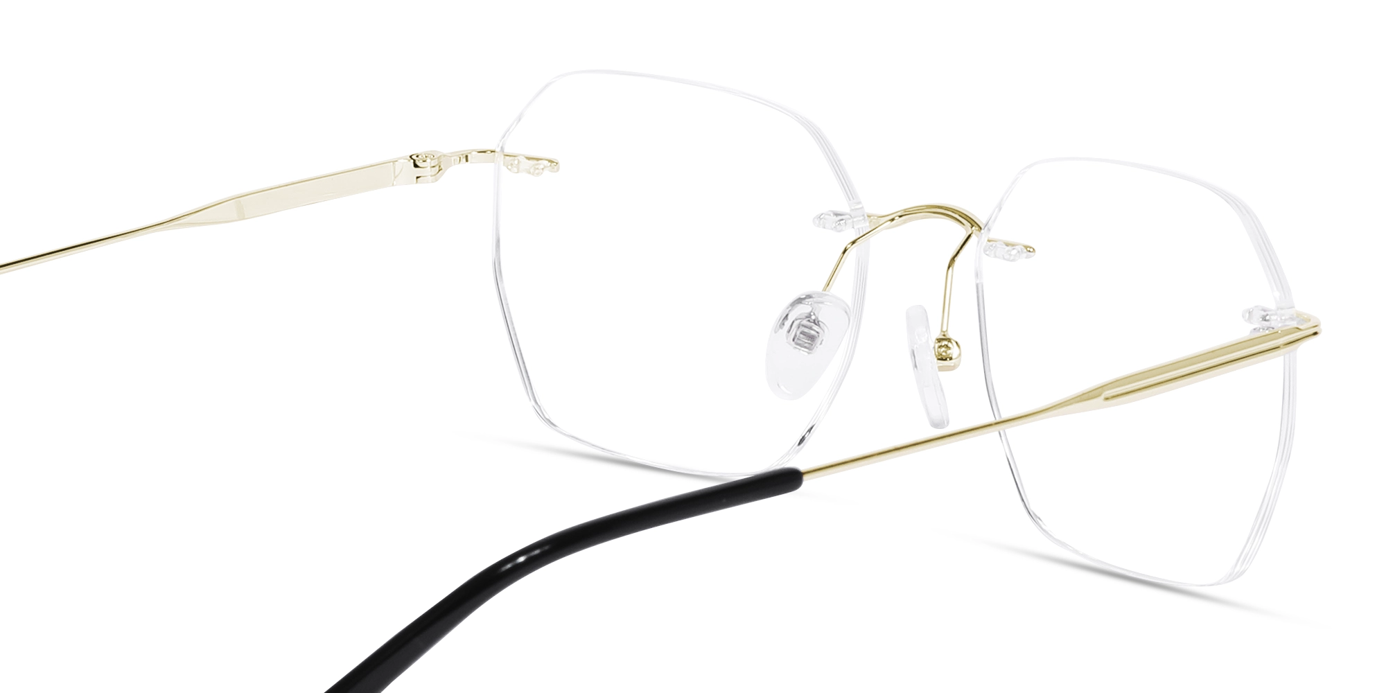 Gold Geometric Rimless Eyeglasses 5