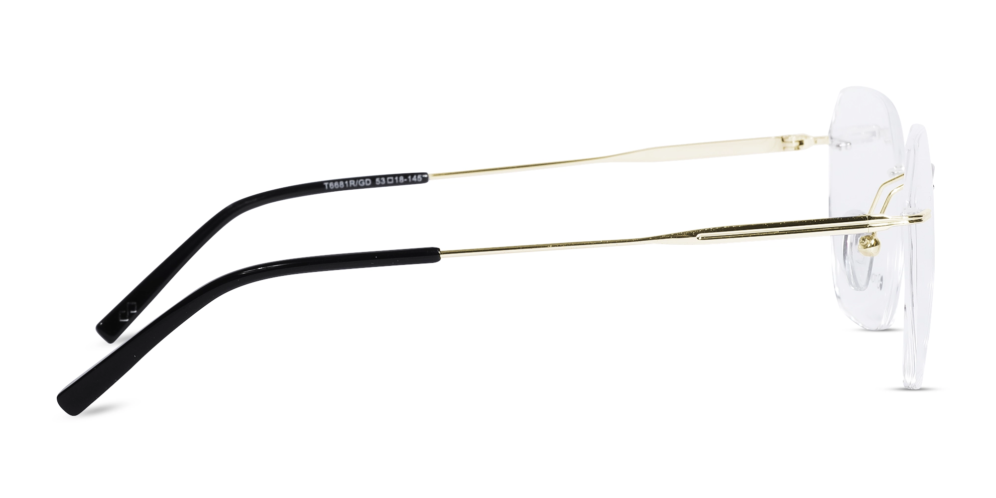 Gold Geometric Rimless Eyeglasses 4