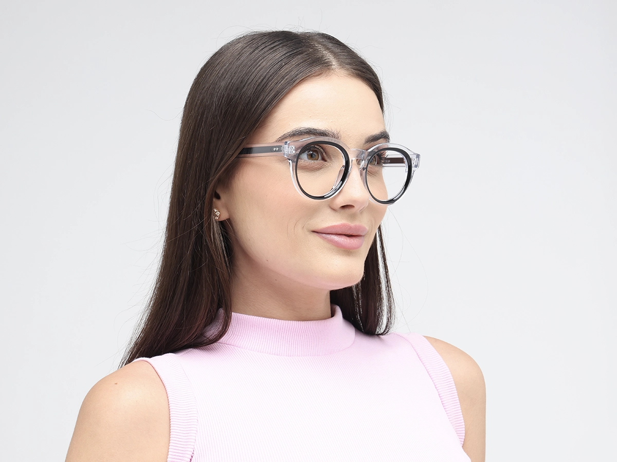 Black Oval Unisex Glasses 53