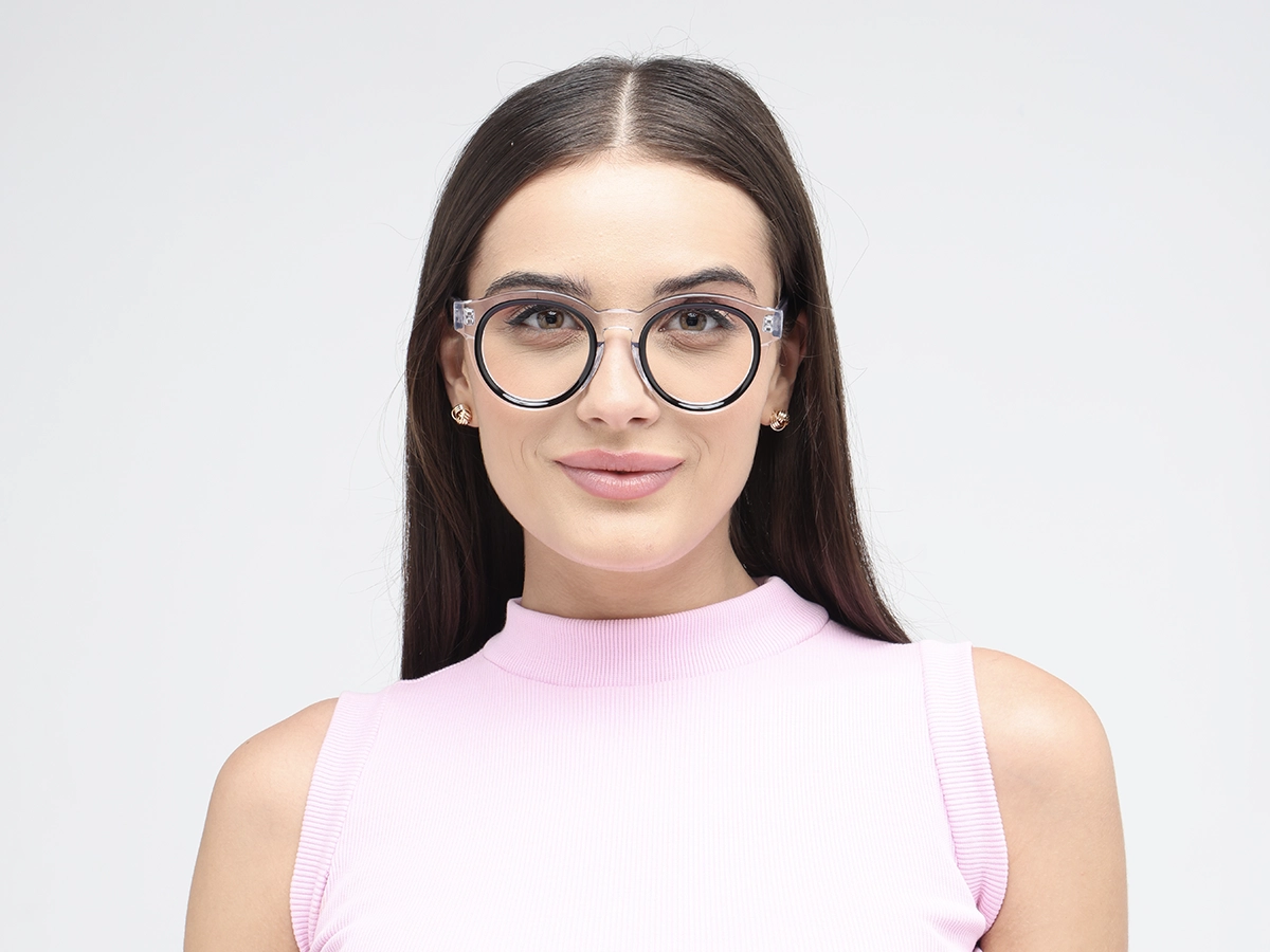 Black Oval Unisex Glasses 51