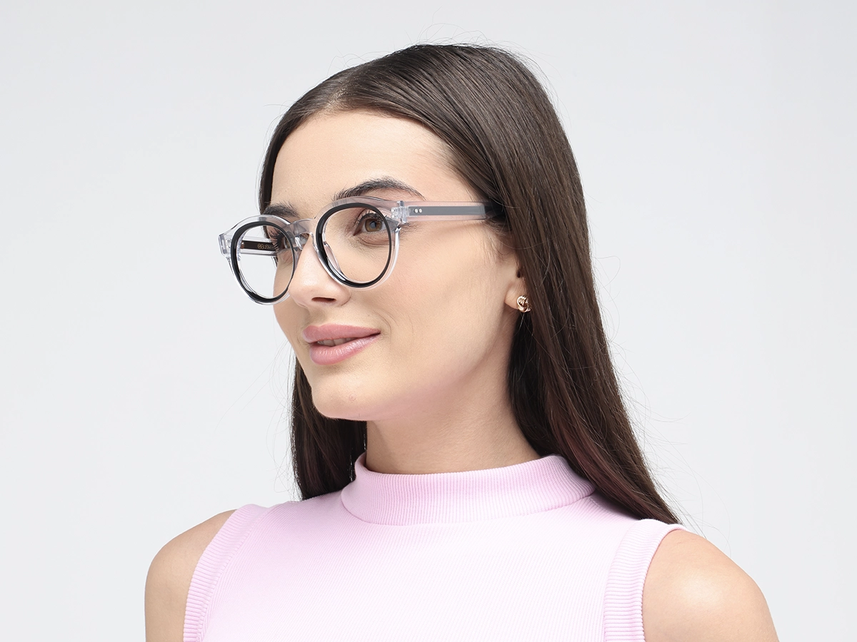 Black Oval Unisex Glasses 52