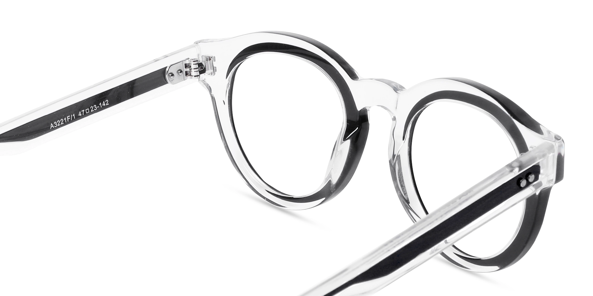 Black Oval Unisex Glasses 4