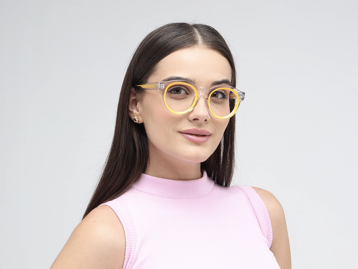 Yellow Oval Glasses 53