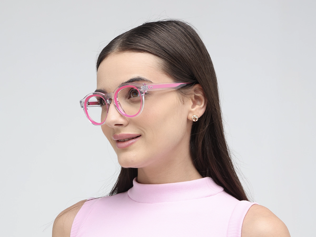 Pink Oval Glasses 52