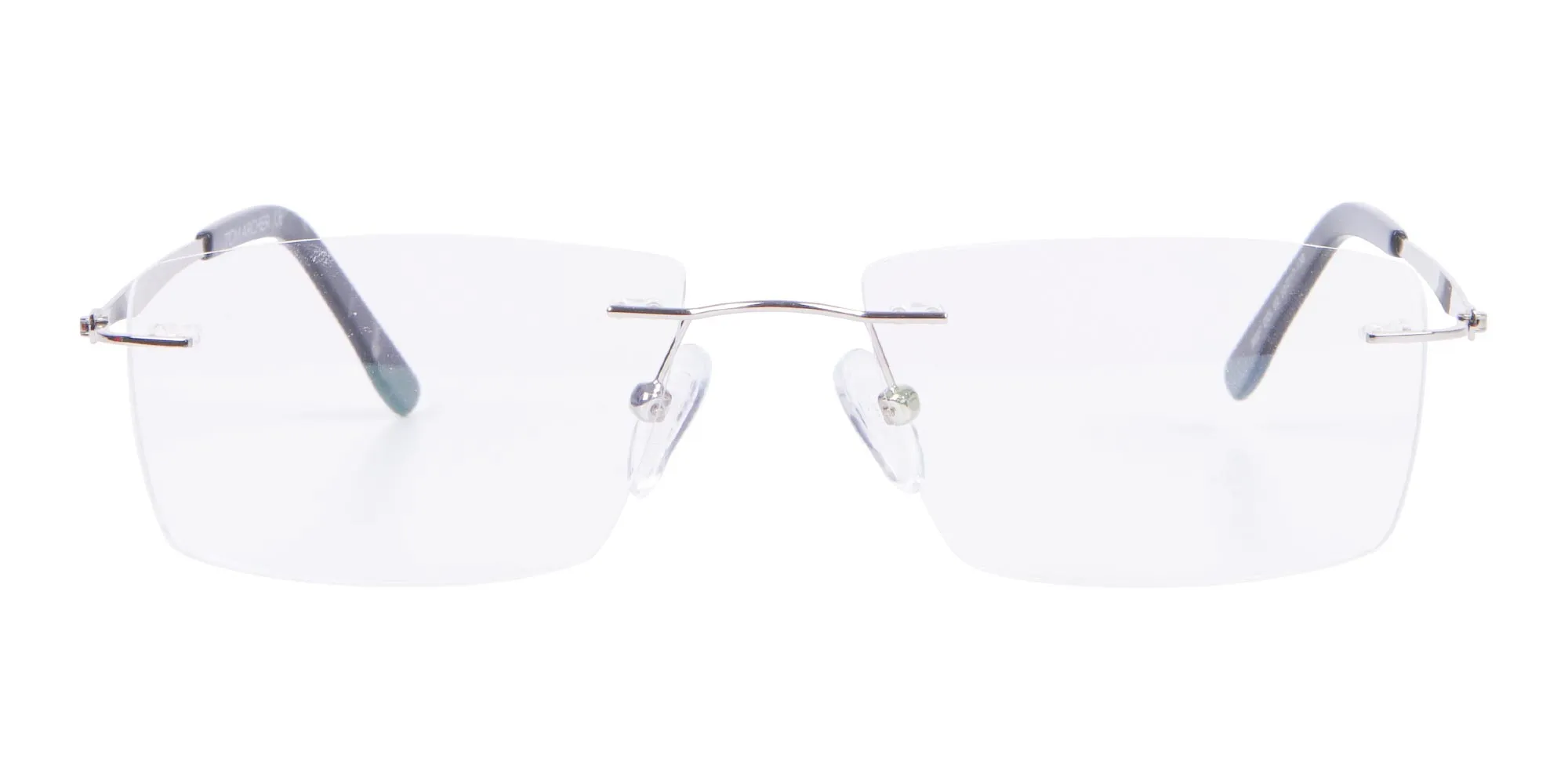 T8007R/S - Silver Glasses Frame in Rectangular, Rimless and Titanium 