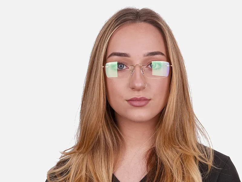 Gold Rimless Glasses Men & Women-2