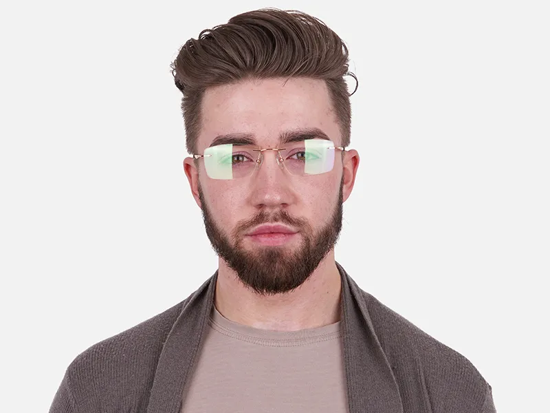 Gold Rimless Glasses Men & Women-2
