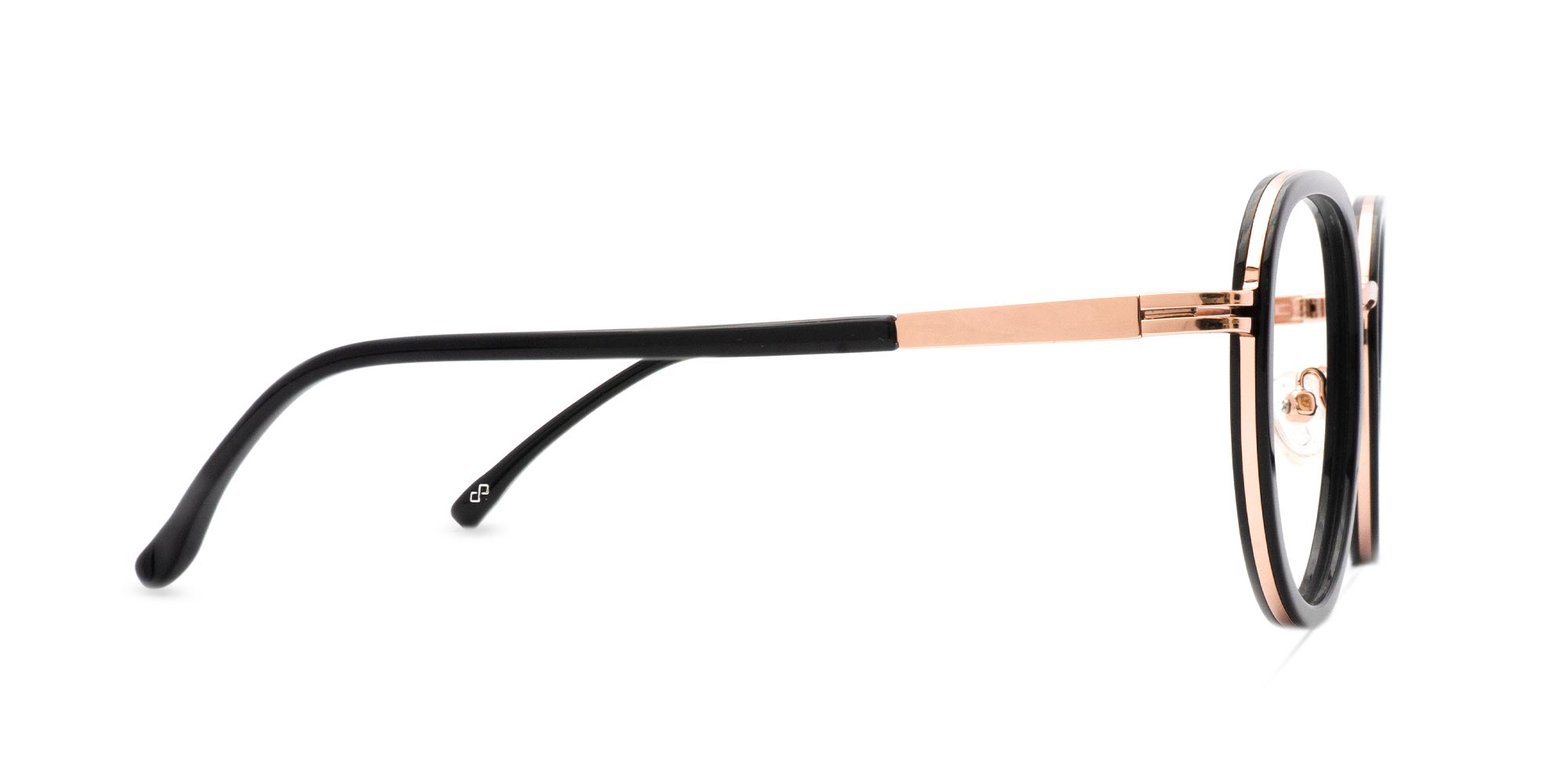 Black & Rose Gold round glasses-4