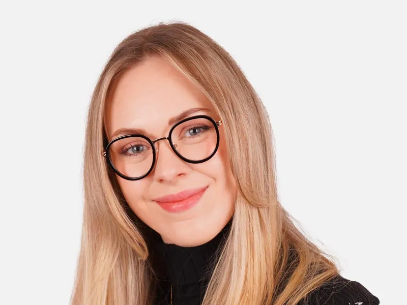 Black & Rose Gold round glasses-2