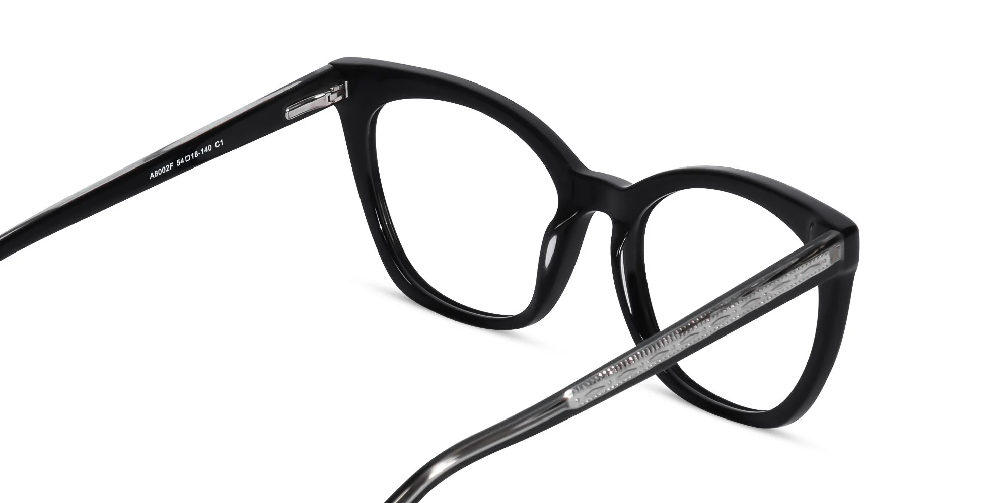 Black Cateye Full Rim Eyeglasses-5