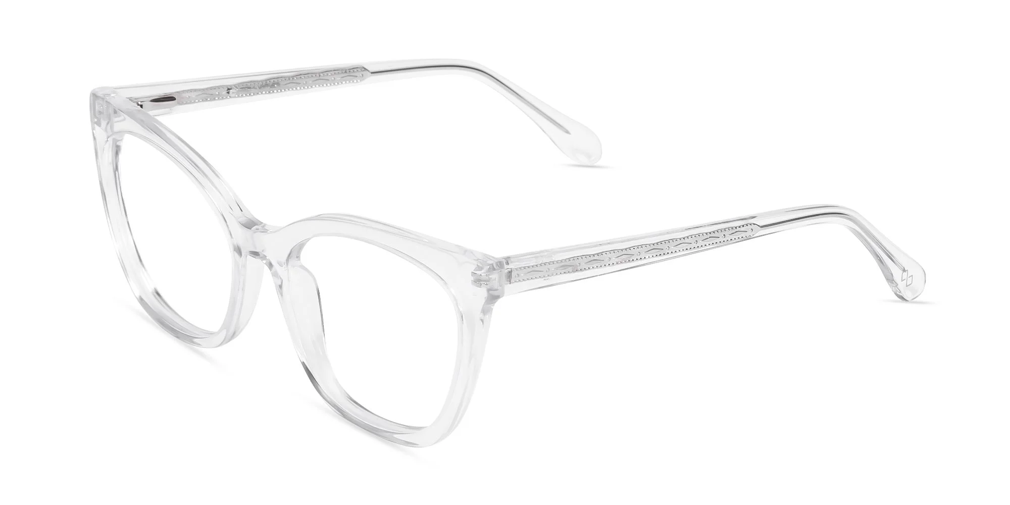 Crystal Clear Cat Eye Two Tone Glasses-3