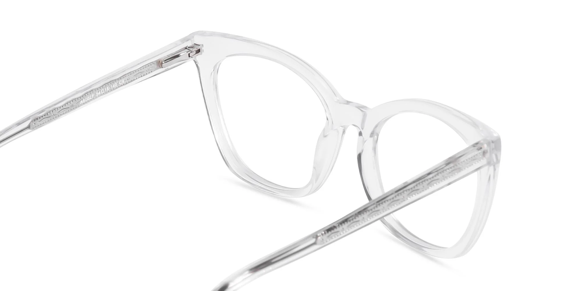 Crystal Clear Cat Eye Two Tone Glasses-5