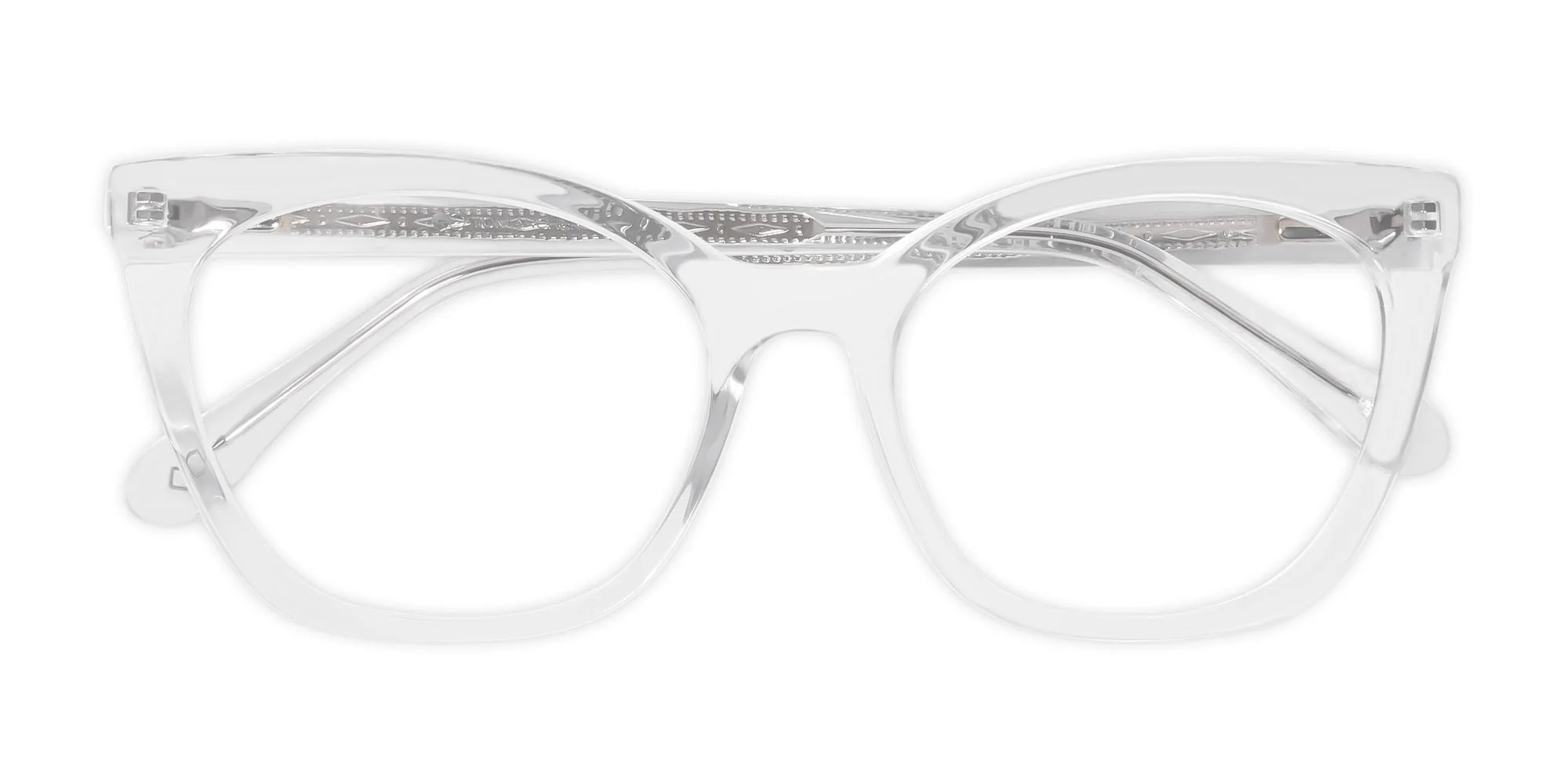 Crystal Clear Cat Eye Two Tone Glasses-6