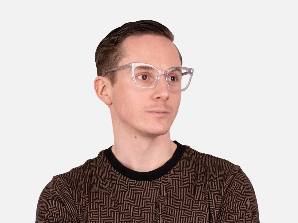 Crystal Clear Cat Eye Two Tone Glasses-42