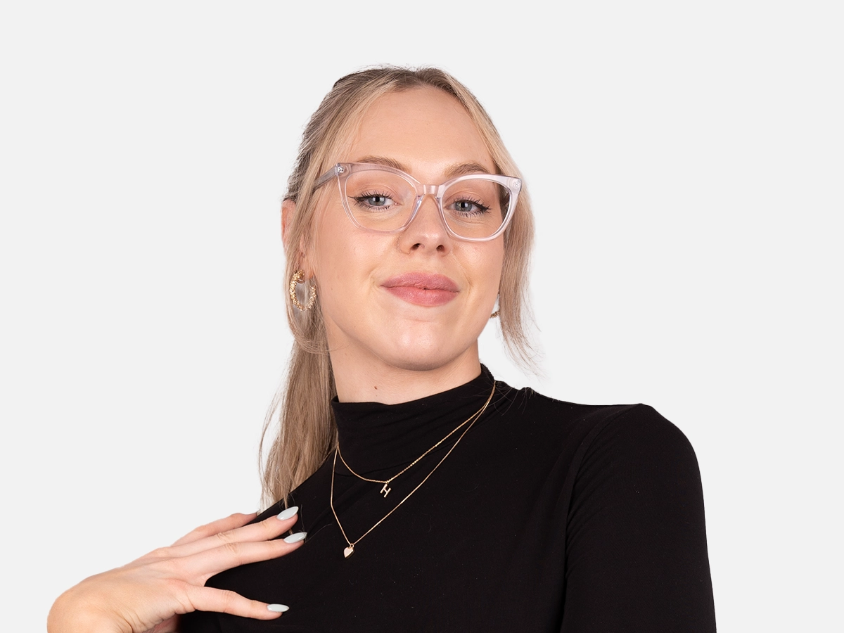 Crystal Clear Cat Eye Two Tone Glasses-51