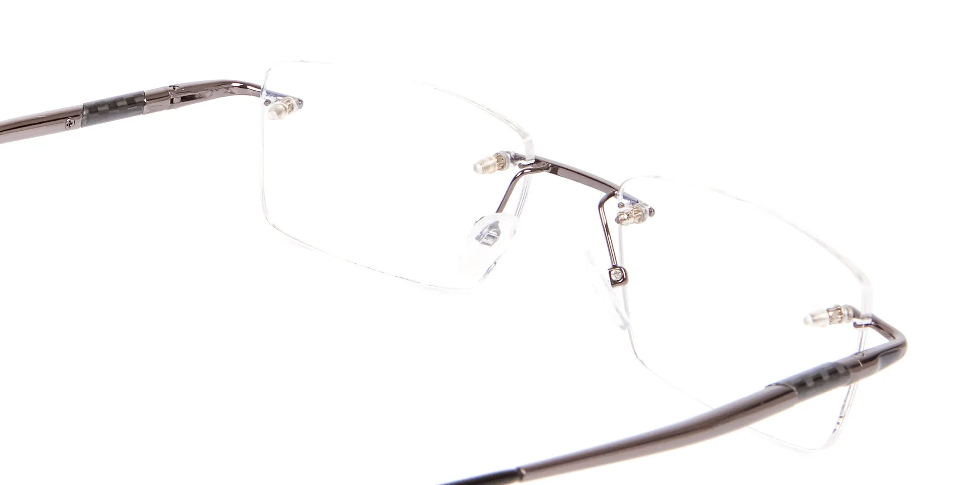 Gunmetal Rimless Lightweight Glasses Online-2