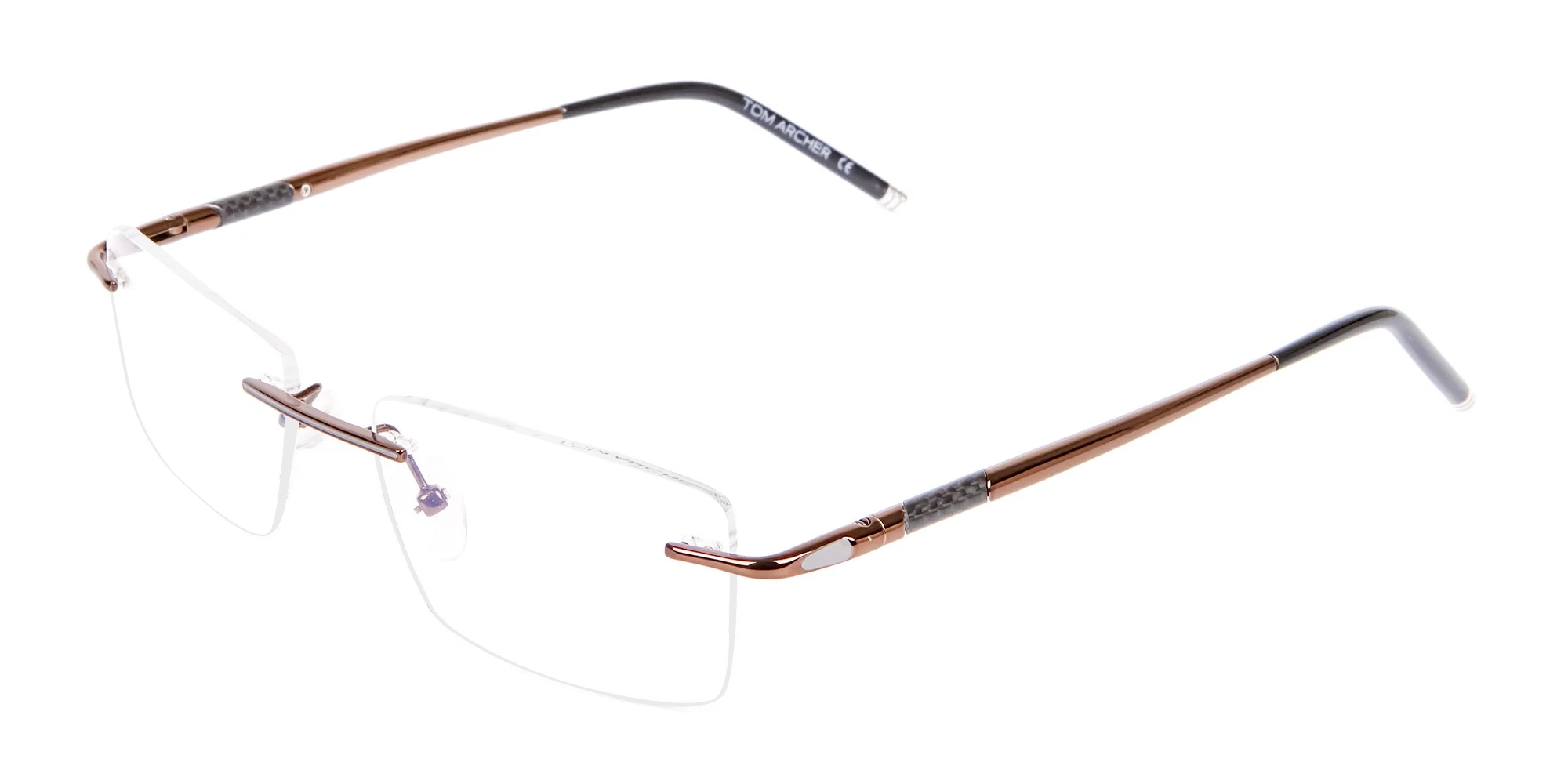 Glossy Brown Metal Rimless Online UK-3