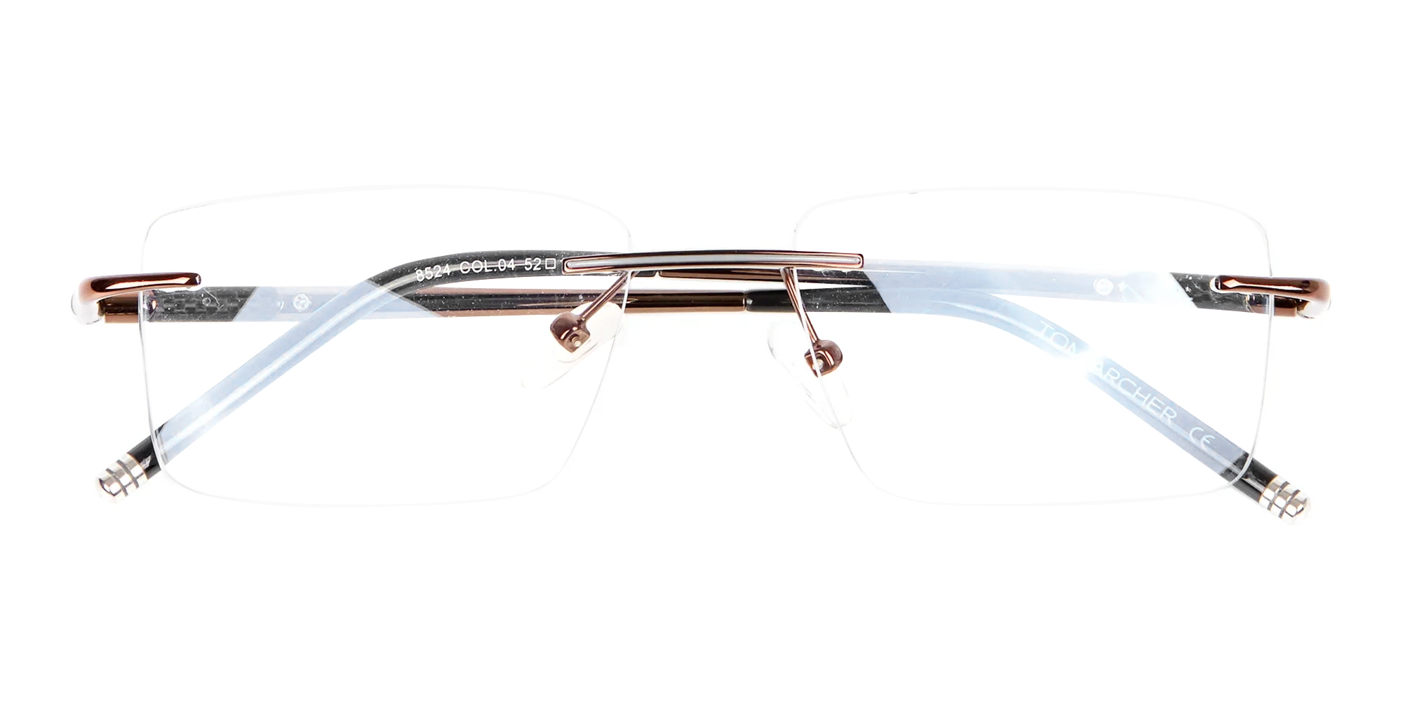 Glossy Brown Metal Rimless Online UK-6